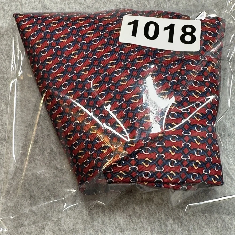 Vintage Brooks Brothers Makers Silk Tie Red Blue Geometric USA Necktie 56x3.75in